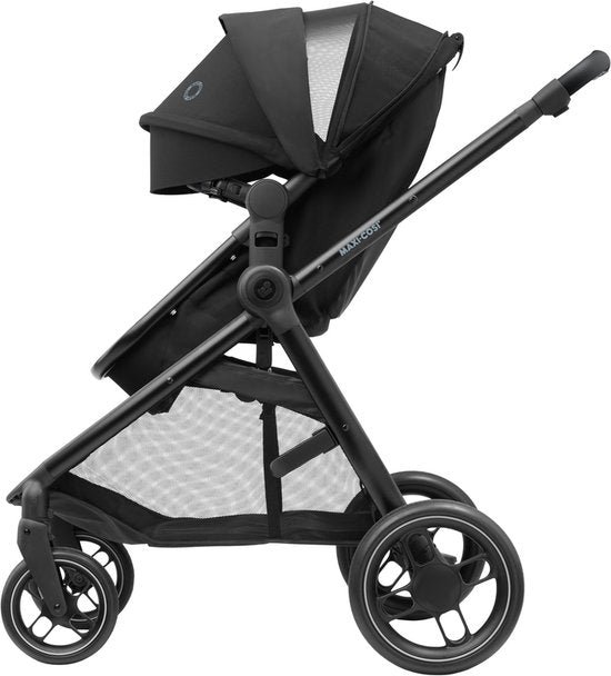 Maxi-Cosi Zelia³ Kinderwagen - Essential Black (schwarzer Rahmen + schwarzes Leder)