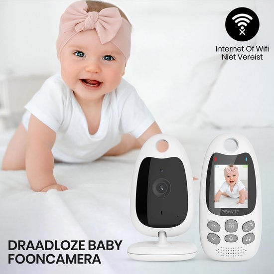 Oemmie Babyphone - Babyphone mit Kamera - Babyphone - Babykamera - Video & Audio - Nachtsicht - Weiß