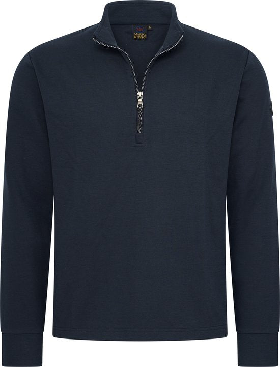 Mario Russo Pique Langarmshirt - Pullover Männer - Pullover Männer - Rollkragenpullover Männer - L - Navy