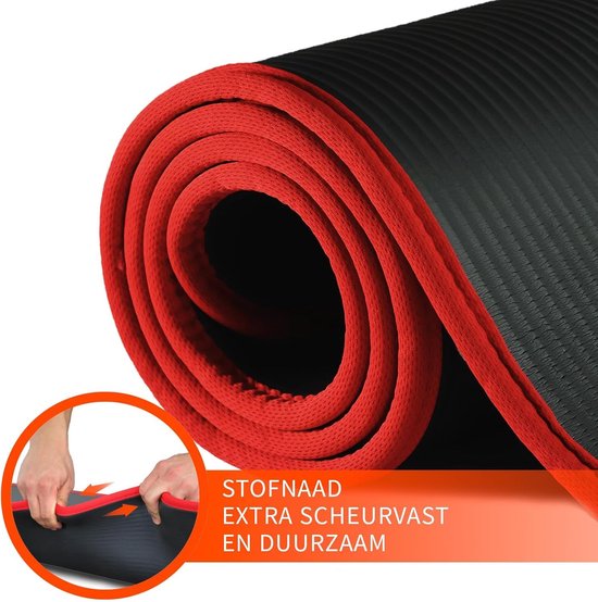 DH FitLife Trainingsmatte, Fitnessmatte, Sportmatte, 183 x 61 x 1 cm, extra reißfest, Yogamatte, rutschfest und dick, Workoutmatte (schwarz)