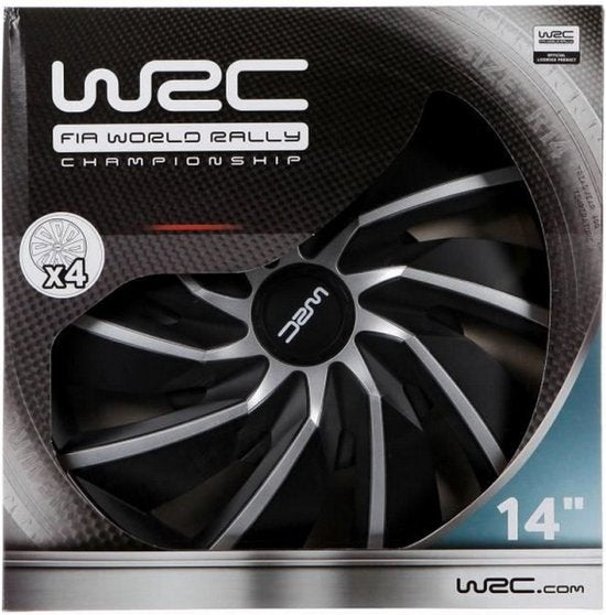 WRC Radkappen 14-Zoll - silber/schwarz - 4 Stück