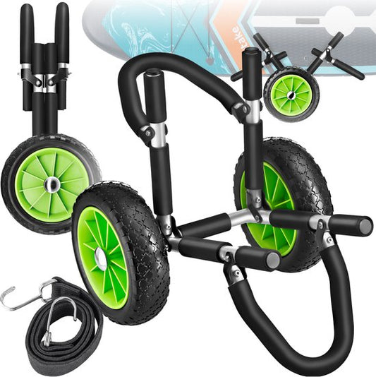 tectake® Faltbarer Transportwagen für Surfboard - Platz für 1 Board - Trolley für aufblasbares SUP Board - Trolley für aufblasbares Kanu oder Kajak - Buggy für Stand-up Paddle oder Surfboard