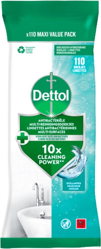 Dettol Reinigungstücher Power & Fresh Ocean – 110 Stück