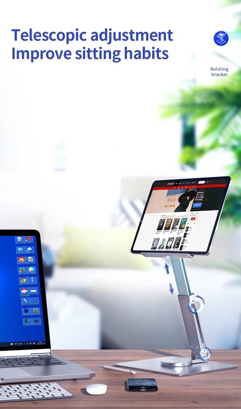 Garpex® Laptop-Ständer – Verstellbar & um 360° drehbar – Aluminium – Universell für Geräte von 10 bis 17 Zoll