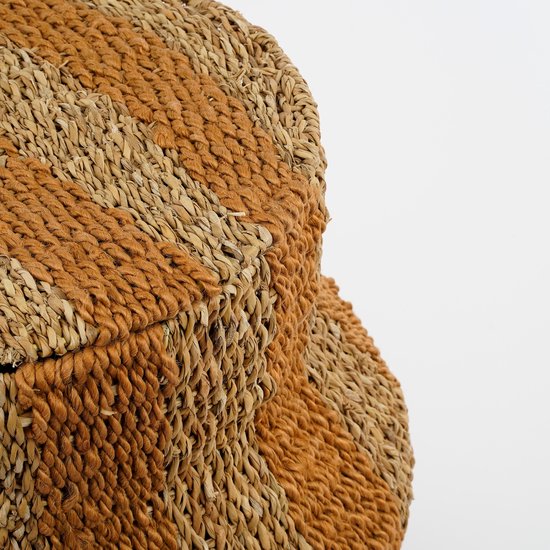 Mica Decorations Tacoma Aufbewahrungskorb mit Deckel - H47 x Ø50 cm - Jute - Gelb