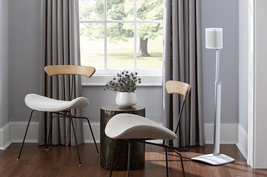 Sanus Lautsprecher Bodenständer für Sonos ONE / ONE SL / PLAY:1 / PLAY:3 - Höhenverstellbar - Weiß