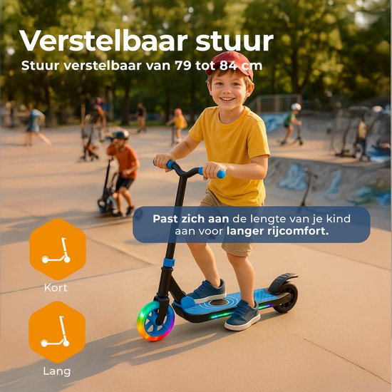 Denver Elektro-Scooter für Kinder - 10km/h - Kinder-Scooter - LED-Lichter - 6km Reichweite - SCK5500BU