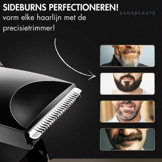 2-in-1-Rasierer für Männer mit Trimmer S1111 + 2 Extra-Scherköpfe - Sansbeauté® - Nass & Trocken - Präzisionstrimmer - Elektrisch - Elektrorasierer - Wasserdicht