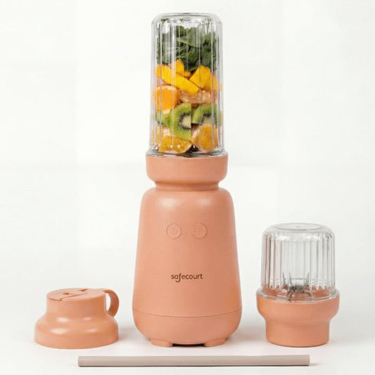 Safecourt Kitchen PureBlend - 1000W Smoothie Maker - BPA frei - inklusive Trinkdeckel und Strohhalm - Premium Tritan Mixbecher - Pink