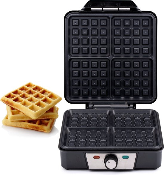 alpina Waffeleisen - Brüsseler Waffeln - Antihaftbeschichtung - 4 Waffeln - 1200W