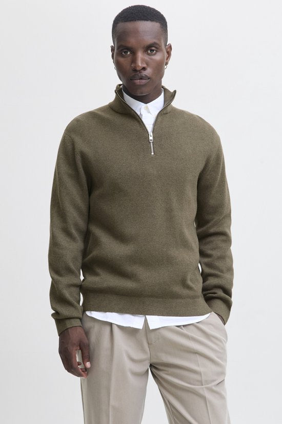 Jack & Jones Premium-Reißverschlusshose, einfarbig, mit Viertelreißverschluss