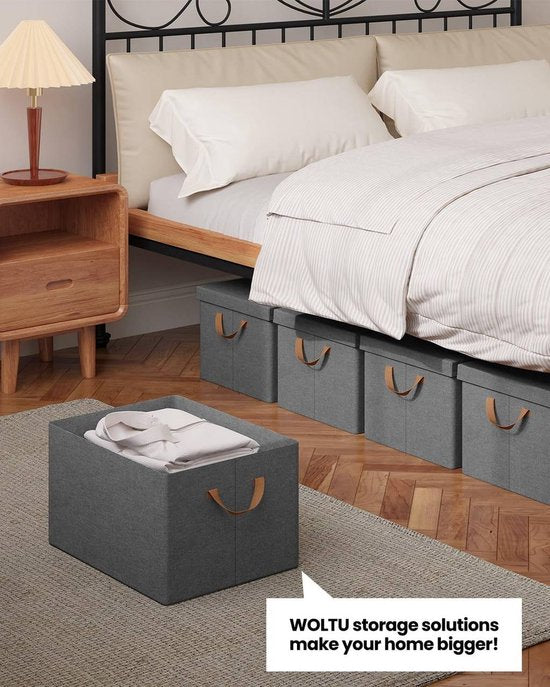 Rootz 5er-Set faltbarer Aufbewahrungsboxen – Ordnungsboxen – Faltbare Behälter – Schutzdeckel – Platzsparend – Langlebiges Design – 20 l, 27 l, 36 l, 51 l