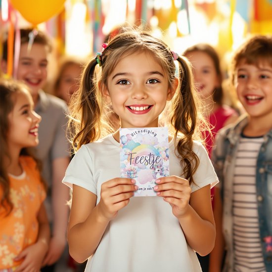 Systemyze 15x Einladung Kinder Party Mädchen - Geburtstag Einladungskarten - Einhorn Thema - A6 Format