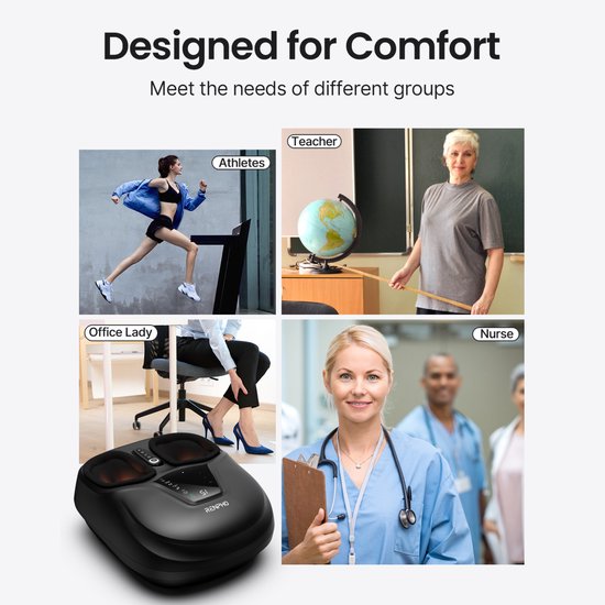 RENPHO Shiatsu-Fußmassagegerät FM058R - Kompaktes Design - Wärmefunktion - Einstellbare Intensität - mit Fernbedienung - Schwarz