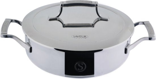 Saveur Selects - Voyage Bratpfanne - Ø25 cm - Dreilagiger Edelstahl - Für Induktion und alle anderen Wärmequellen - Backofenfest bis 260°C - Spülmaschinenfest