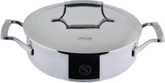 Saveur Selects - Voyage Bratpfanne - Ø25 cm - Dreilagiger Edelstahl - Für Induktion und alle anderen Wärmequellen - Backofenfest bis 260°C - Spülmaschinenfest