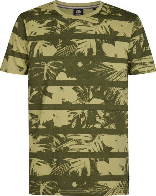 Petrol Industries – Herren-T-Shirt „Harbor“ mit Allover-Print – Grün – Größe XXXL