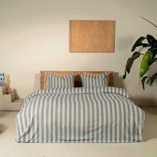 Kayori Mala Bettbezug aus Flanell – 260 x 200–220 + 2 Kissenbezüge – Superweich & wärmespeichernd – Einzelbetten – Blau