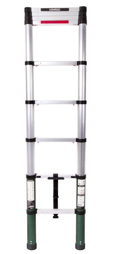 VONROC Professional Teleskopleiter - 2,6m - mit Soft-Close - Sicher & solide