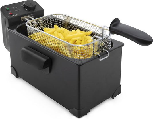 Tomado TDF3001B - Fritteuse - 3 Liter Fassungsvermögen - 2200 Watt - Kaltzone - Schwarz