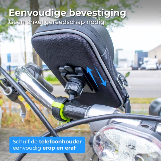 Nuvance - Handyhalterung Fahrrad - GSM Halterung für Fahrrad, Fatbike, Roller & Motor Lenker - Wasserdicht - 360 Grad Drehung - Fahrradhalterung für Smartphones