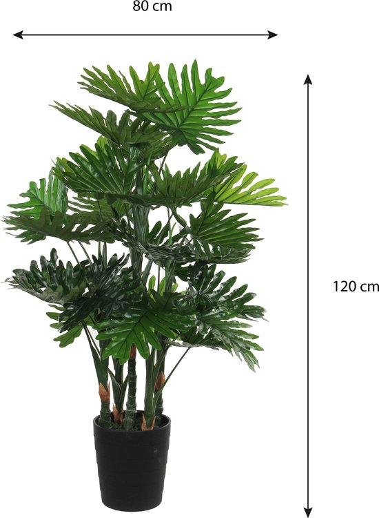 Mica Decorations Philodendron Künstliche Pflanze - H120 x Ø80 cm - Grün