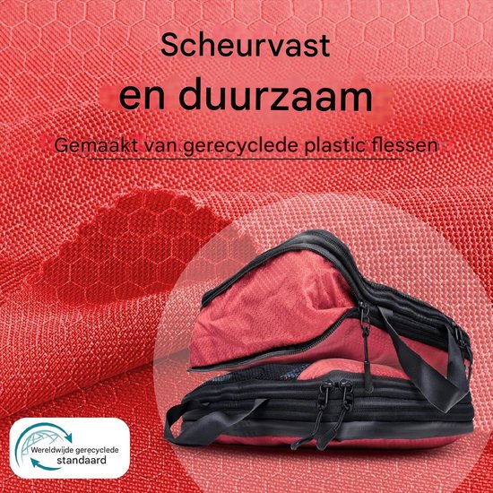 Packwürfel mit Kompression für Koffer und Rucksack inkl. Packsack, Sunset Blaze - Rot