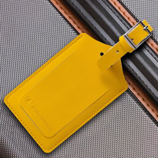 EverNeeds Gepäckanhänger - Gepäckanhänger für Koffer - Gepäckanhänger - PU Leder - Gelb - 2 Stück
