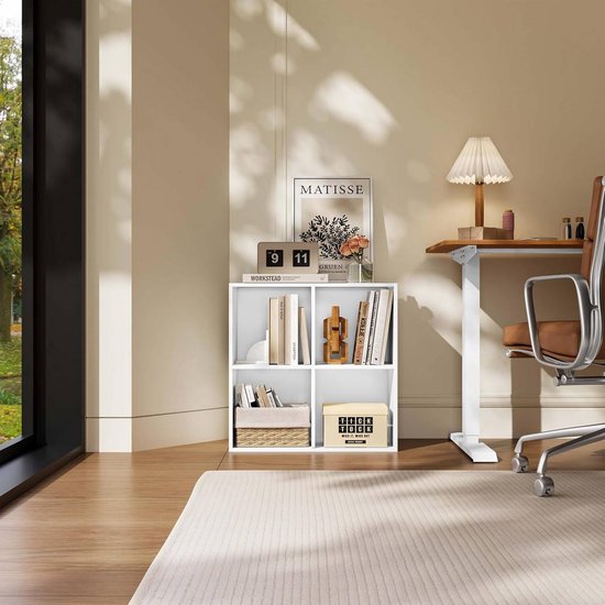 Bücherregal Bücherregal - 70 x 70 x 34 cm - 4 Fächer - weiß - multifunktional