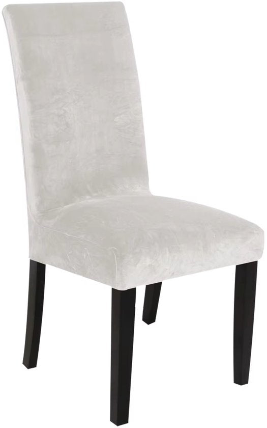 Hilvard Stuhlhusse - Esszimmer Stuhlhusse - Samt - Stretch - Elfenbein