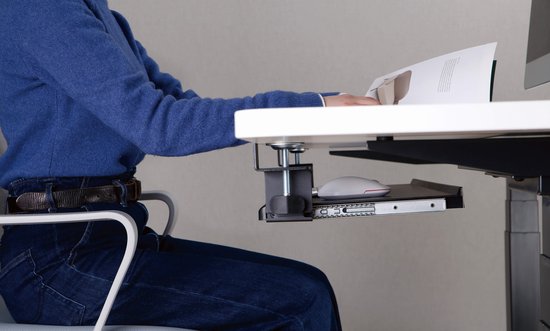 Tastaturablage unter dem Schreibtisch - Tastaturhalter - Tastaturablage - Tastatur unter dem Schreibtisch - Tastaturablage - ergonomisches Sitzen - höhenverstellbar und ausziehbar