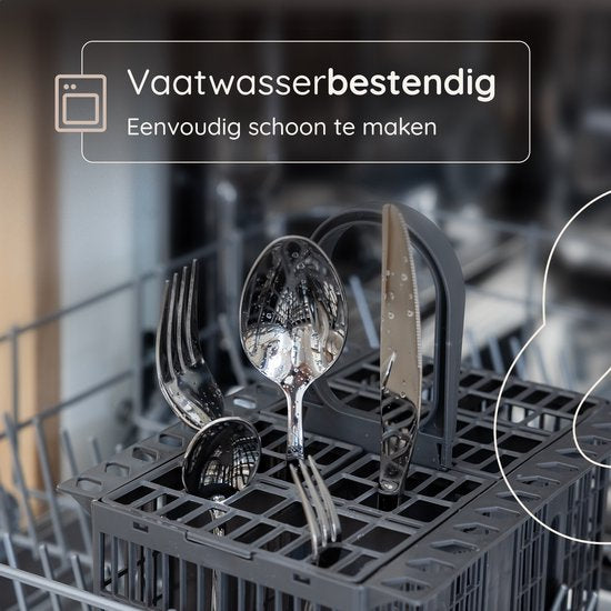 Deleca 6 Personen Luxus-Edelstahl-Besteck-Set Amor (36 Teile) - Löffel, Messer, Gabeln, Steakmesser & Kuchengabeln - spülmaschinenfest - Silbernes Design-Besteck - 18/0 Edelstahl
