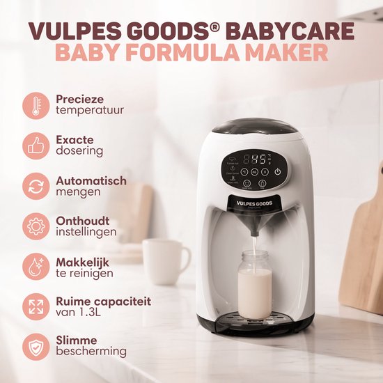 Vulpes Goods® BabyCare - Babyflaschenautomat - Baby Formula Maker PRO - Flaschenfütterungsgerät - Automatische Flaschenmaschine - Babymilchmaschine - Inkl.