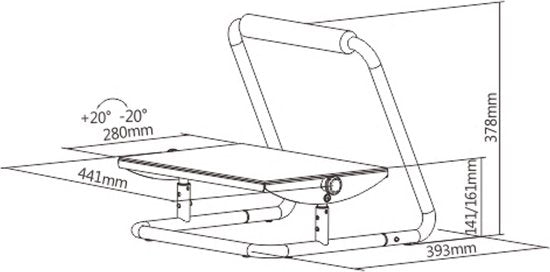 Fußhocker Schreibtisch ergonomisch verstellbar - Fußstütze - kippbar höhenverstellbar