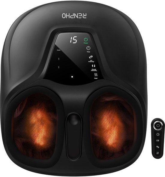 RENPHO Shiatsu-Fußmassagegerät FM058R - Kompaktes Design - Wärmefunktion - Einstellbare Intensität - mit Fernbedienung - Schwarz