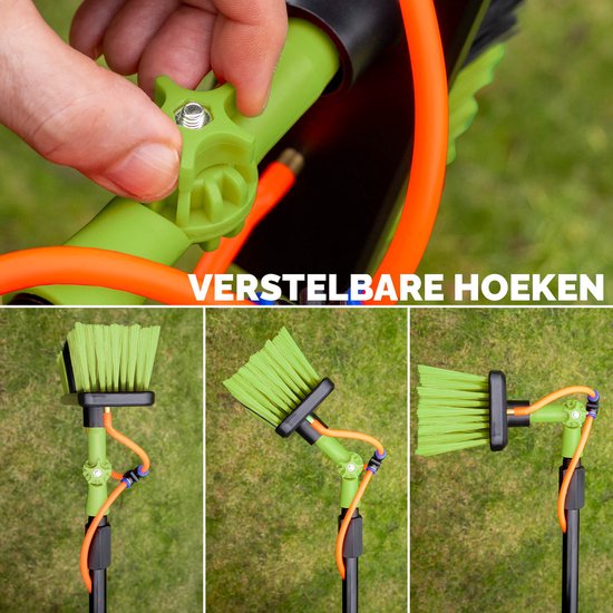 BREND BR-2237 Teleskop-Waschbürste ausziehbar bis zu 7 Meter - 5-teilige Wasserbürste mit Seifenspender - Für Fassaden, Dachziegel und Solarpaneele