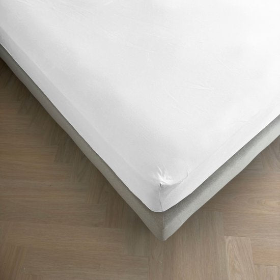Kayori Emma Bettlaken aus Baumwollsatin – 160 x 200–210 cm – Matratzenhöhe 35 cm – Rundum-Gummizug – Weiß
