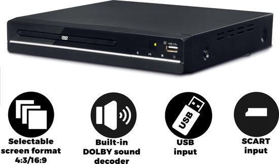 Denver DVD-Player mit HDMI - Unterstützt FULL HD - CD-Player - Dolby Digital Decoder - Koax / Scart / USB - DVH7787SMK2