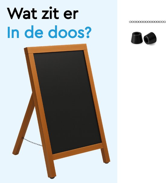 BRASQ Kreidetafel Mahagoni - 55x 85 CM - Kreidetafel - Werbeschild - Bürgersteigschild - Einseitig - für Innen und Außen - Gastgewerbe