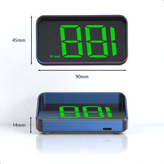 Tech Essentials Automatic - GPS Geschwindigkeitsmesser Auto HUD - USB-C - Grün - Head Up Displays - Plug and Play