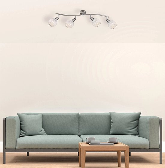 Strahler-Serie Globo Elliot XL - 700x315x211 mm (LxBxH) - 4 Leuchten - Nickel matt