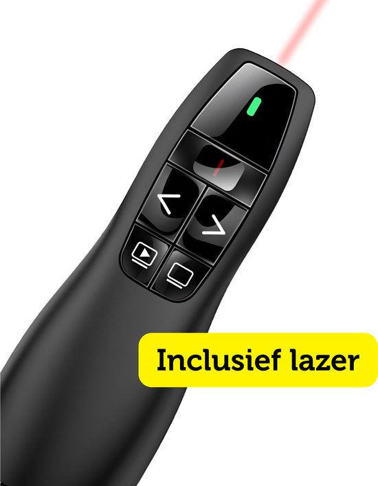 Garpex® Wireless Presenter - Präsentationsklicker - Wireless Presenter - Powerpoint-Fernbedienung - Laserpointer - Wireless