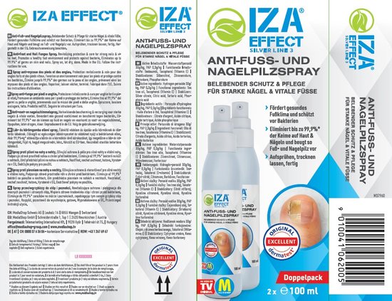 IZA Effect Fußpflegespray – 2 Stück – Das Original aus dem Fernsehen – sorgt für ein besseres Fußklima – ohne Abspülen – Fußspray – Fußhygiene – pflegt Haut und Nägel