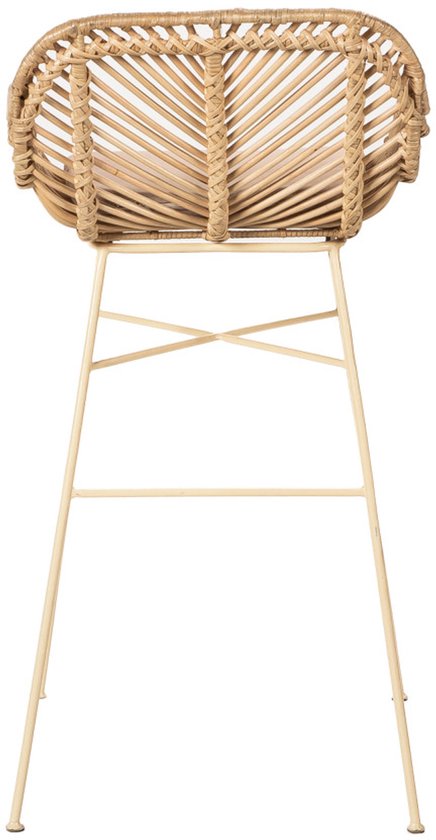 Nunuhai – Set aus 2 Rattan-Barhockern mit beigen Beinen, Höhe 68 cm
