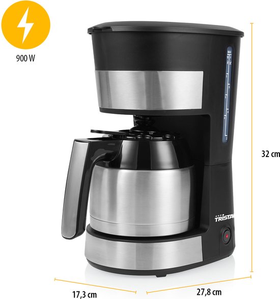 Tristar Filterkaffeemaschine 900W - CM-1283 - 1 L, 10 Tassen - Camping geeignet - Thermoskanne