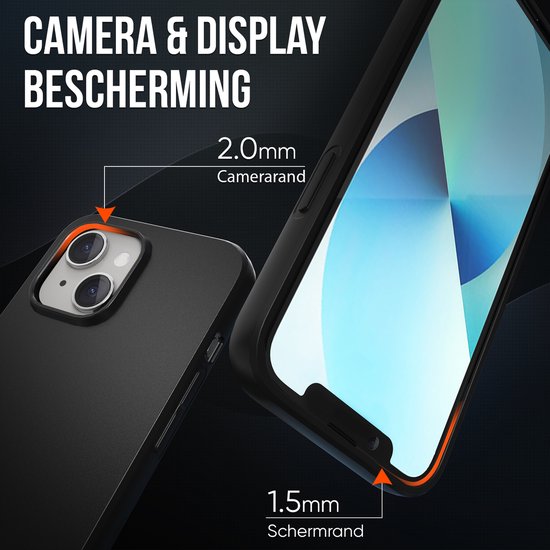 Telefon Fall schwarz geeignet für Iphone 13 Fall mit Displayschutzfolie Schutzglas