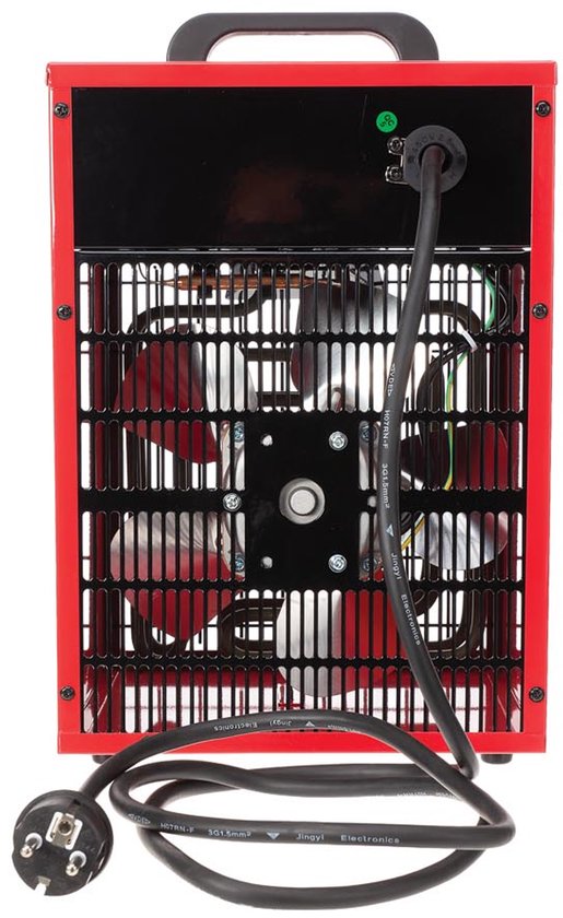 Perel Elektroheizlüfter 3300W, 2 Heizstufen, Thermostat und Kühlbetrieb, IP24, mit Überhitzungsschutz, kompakter tragbarer Heizer für Werkstatt, Garage, Hobbyraum