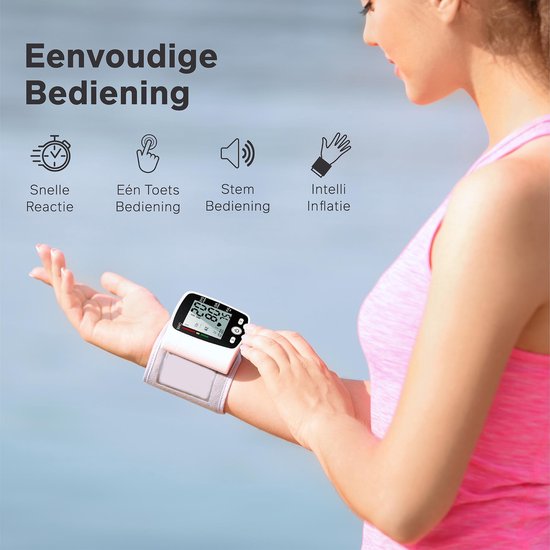 Bintoi® BXE100 Handgelenk-Blutdruckmessgerät - Herzfrequenzmessgerät - USB wiederaufladbar - inkl. Aufbewahrungsbox - 2 Benutzer