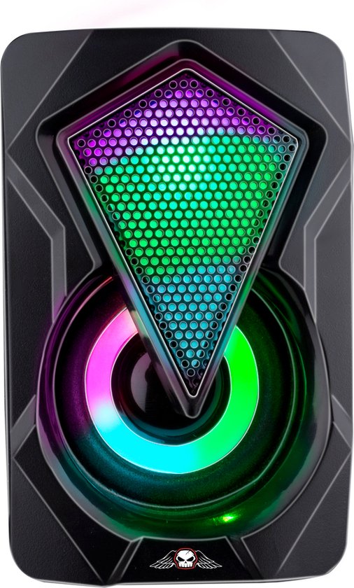 No Fear Lautsprecherset - 2 Stück - leuchtend - USB-Anschluss - Bluetooth/ Aux - Schwarz