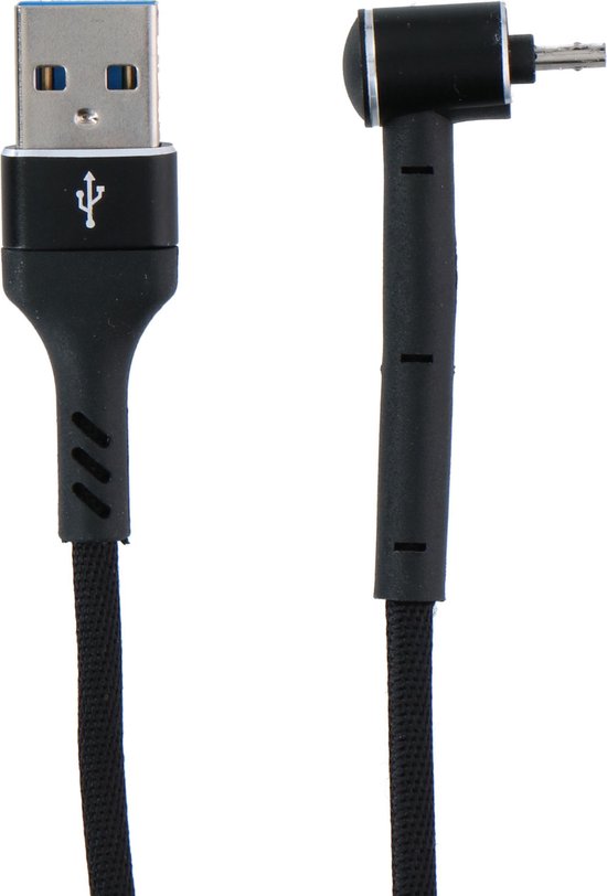 Grundig USB-Kabel - 3-in-1: Ladekabel, Datenkabel und Telefonständer - Micro-USB/ USB-A - 1 Meter - Schwarz